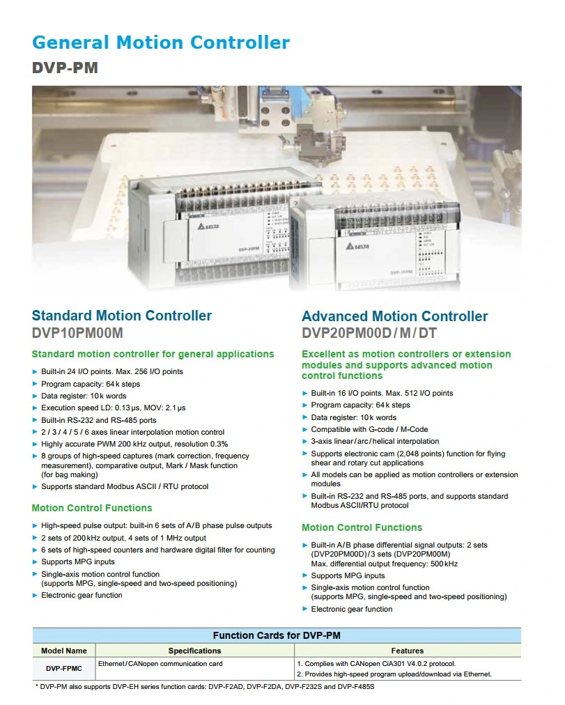 Delta Programmable Logic Controller Dvp Series Standard PLC