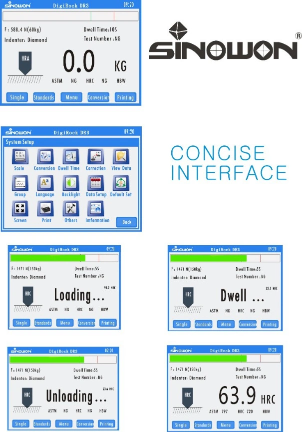 Digital Rockwell Hardness Tester with Color Touch Screen