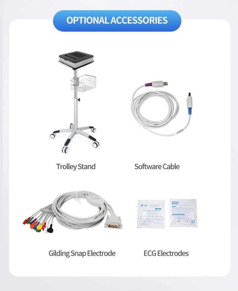 Manufacturer Contec Digital Touch Screen Electrocardiograph Monitor ECG Machine