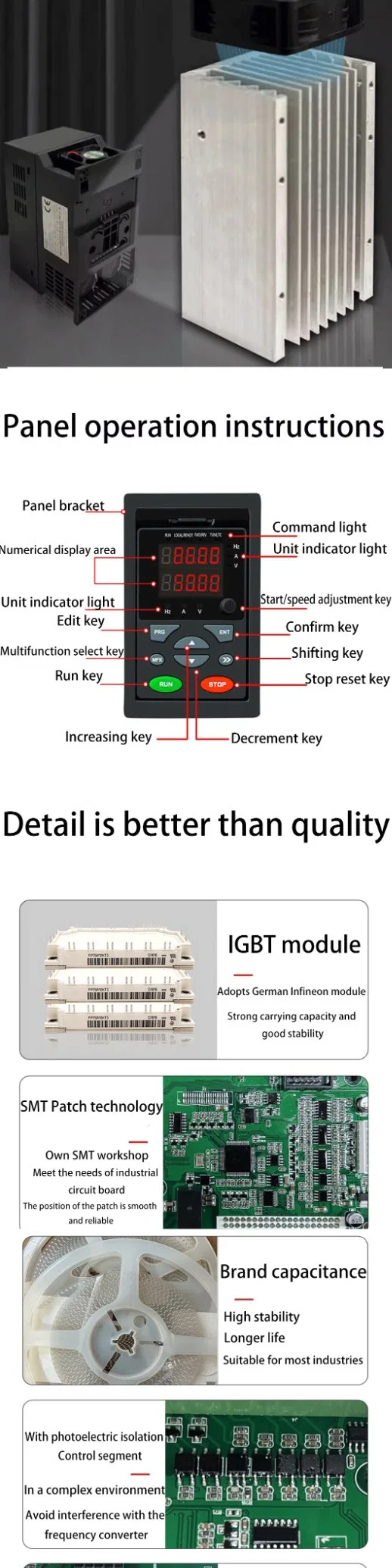 China Factory High Quality 3 Phase AC 380V 220/250kw Frequency Inverter Converter Motor Drive Open Loop Vector Milling Drilling Machine CNC Lathe