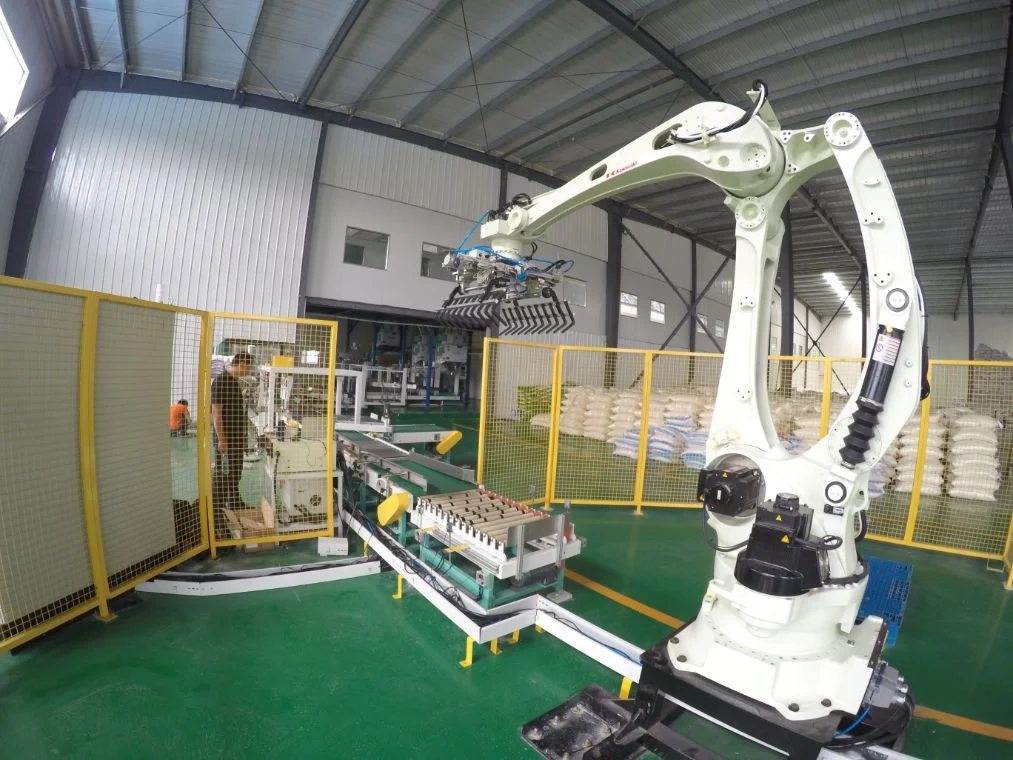 Fully Automatic Grain and Rice Finished Package Robot Palletizing System PLC Control