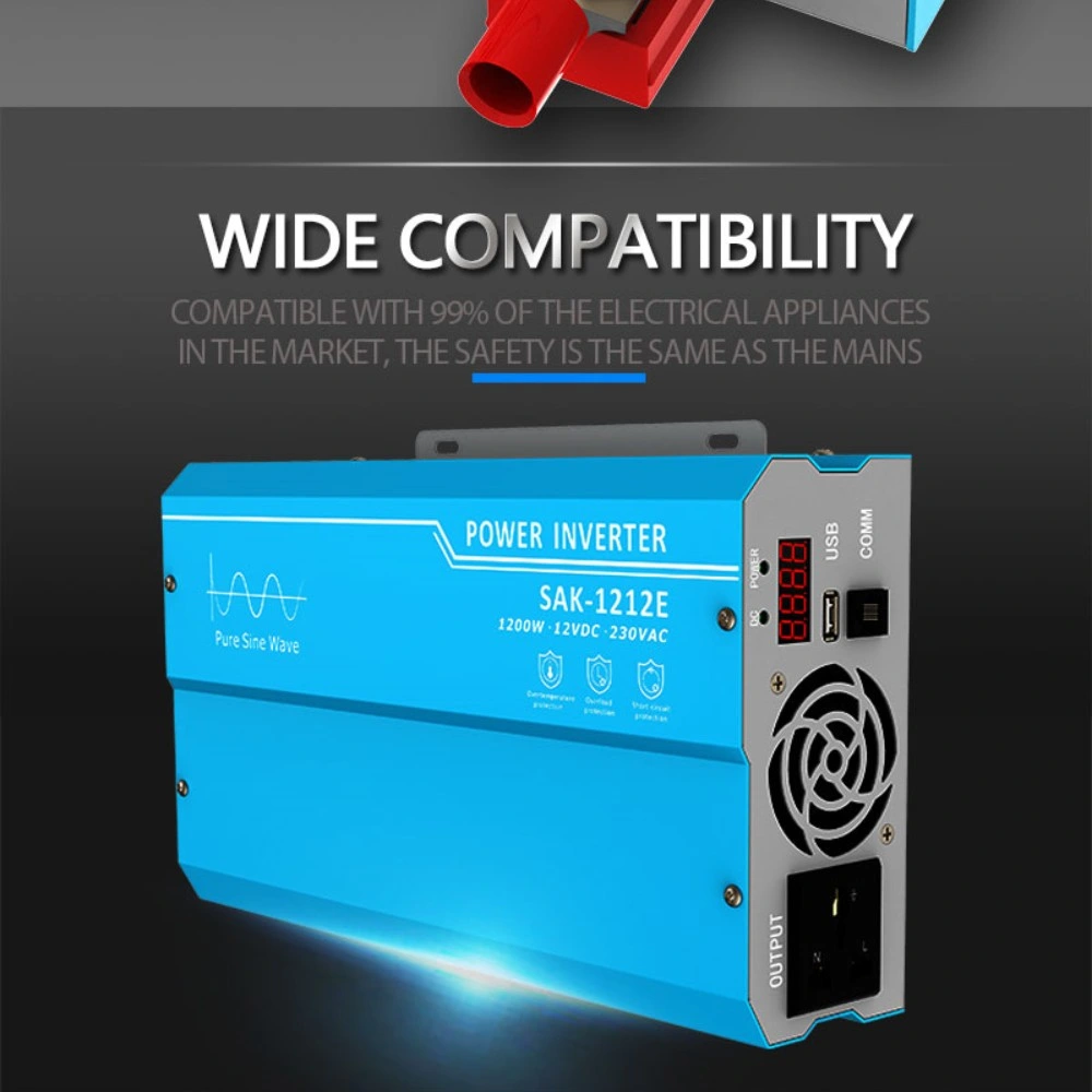 12VDC to 110V AC 2000W Car Pure Sine Wave Power Inverter