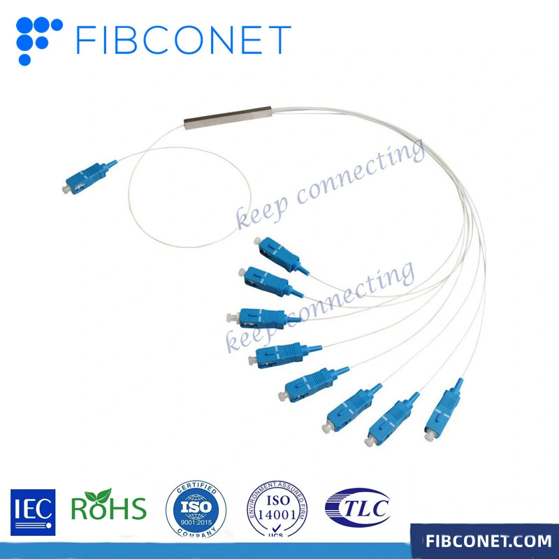 FTTH Single-Mode Multi-Core 1*2 1*12 Optical Sc/FC/St APC/Upc Fiber Optic PLC Splitter