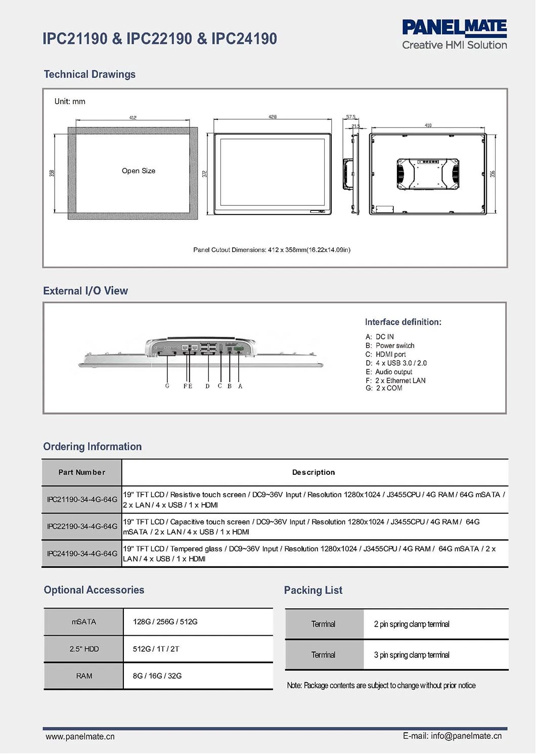 19 Inch Industrial Rugged Table PC IP65 Waterproof Dustproof Tempered Glass Screen Intel Skylake I5 CPU 7200u Codesys All-in-One Computer HMI Panel PC