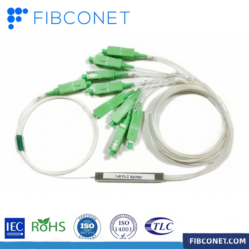 FTTH Single-Mode Multi-Core 1*2 1*12 Optical Sc/FC/St APC/Upc Fiber Optic PLC Splitter