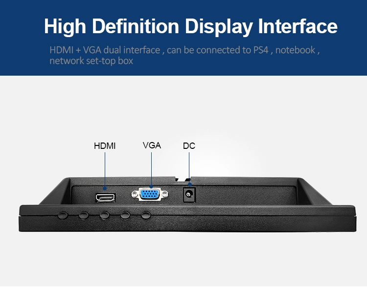 Plastic Case Wall Mount 9.7&prime;&prime; Inch Industrial Mini Computer IPS Panel with HMI VGA Port LCD Monitors for Industrial