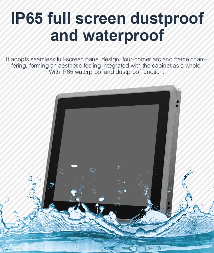 IP65 Waterproof All in One Touch Industrial PC Fanless HMI with Capacitive Embedded Anti Interference Panel PC