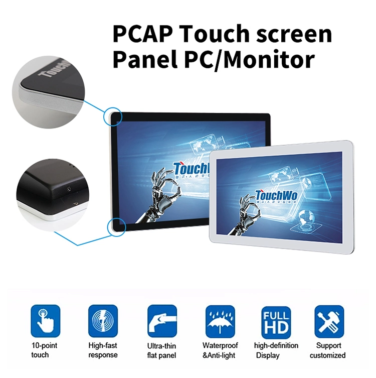 Touchwo Wall Mounted Capacitive Android Windows 7inch 7 10 Inch 101 HMI Touch Screen Panel Industrial LCD Display Monitor