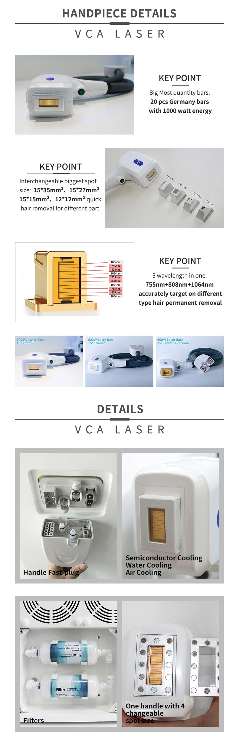 Germany Imported Laser Generator 808nm Diode Laser Hair Removal Machine