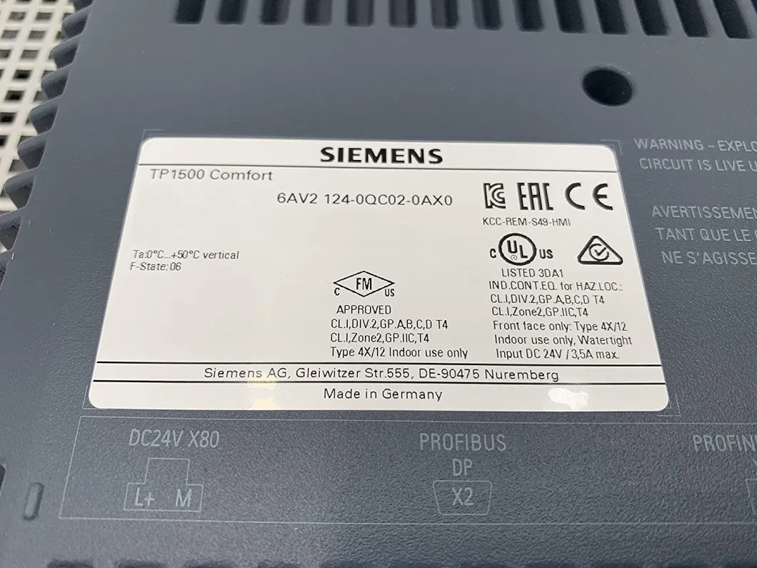 Electrical Simatic HMI Kp1500 Comfort Panel HMI 6AV2124-1QC02-0ax1