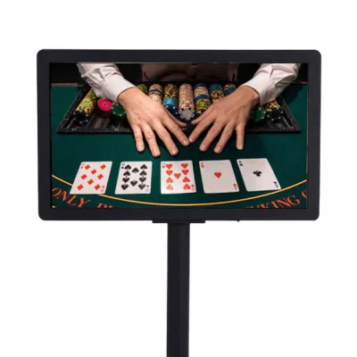 Display digitale orizzontale LCD a due lati da 27 pollici per casinò