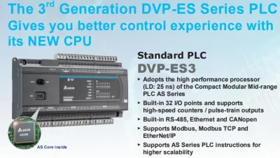 Controller a logica programmabile PLC Delta Dvp32es200r, PLC standard serie Delta Dvp32es200r ES2