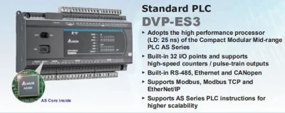 Controller a logica programmabile PLC Delta Dvp32es200r, PLC standard serie Delta Dvp32es200r ES2
