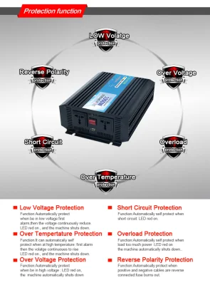 CA puro 220/110V di dc 12/24/48 V del convertitore dell&prime;invertitore di potere dell&prime;automobile del caricatore dell&prime;invertitore dell&prime;onda di seno 1000W