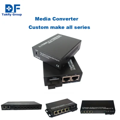  Convertitore industriale SFP a doppia fibra 10/100/1000m/10g SM/mm