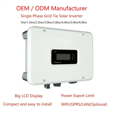 Inverter solare a griglia IP65 da 1 kw, 2,2 kw, 3 kw, 3,6 kW, 4,4 kW, Inverter monofase su griglia da 5 kw, 6 kw con Wi-Fi