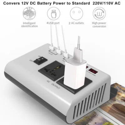 Booster convertitore di potenza invertitore da 12 V a 110 V/220 V per veicoli da 300 W.
