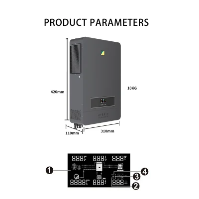 Inverter ibrido ad alta frequenza da 10,2 kw inverter a onda sinusoidale pura