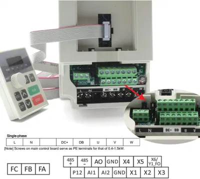 Convertitore di frequenza H100 inverter 4kw/5,5 kw/7,5 kw ingresso monofase e trifase Regolatore velocità motore di uscita 220 V.