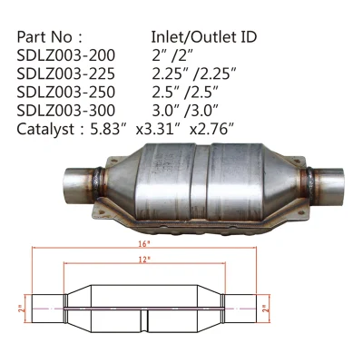 Sistema di scarico carrier Honeycomb universale in ceramica ad alte prestazioni Auto Parts Convertitore catalitico OBD