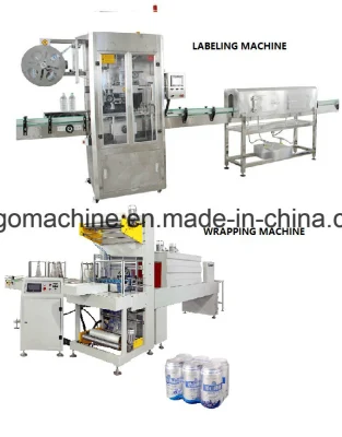 Etichettatrice automatica con manicotto termoretraibile quadrato per bottiglie