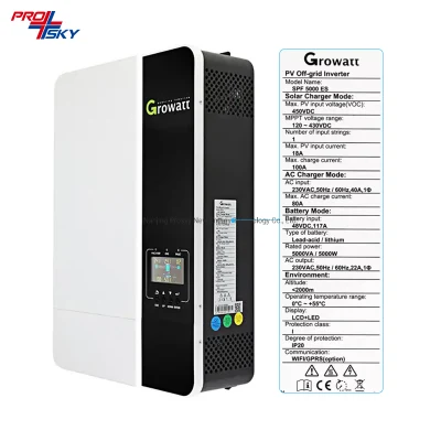 Growatt inverter ibrido MPPT Fotovoltaico SPF3500 es SPF5000 es 3kw Inverter di potenza solare trifase da 5 kw 10 kW integrato macchina accesa Inverter di accumulo di energia fuori rete