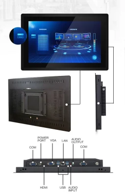 10.1 12 15 15.6 17 18 19 21.5 pollici senza fusibile PC Touch Panel industriale per macchine di produzione CNC