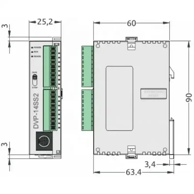 Controller logico programmabile PAC Dvp14ss2 Dvp14ss211t 100% originale Delta PLC