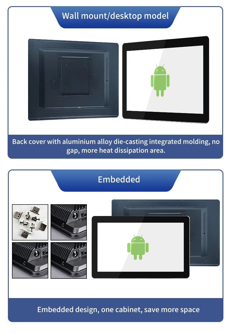 7 Inch Android Display Android 11 Touchscreen IPS 2GB 16GB Rk3568 RS232 LCD Display Panel for Industry Application