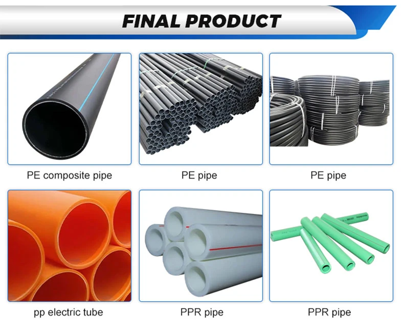 Manufacturer Price 80kg-800kg Sj Single Screw Extrusion 16mm-630mm PE HDPE PPR Plastic Tube Pipe Making Machine/Extruder/Equipment Production Line PLC Control