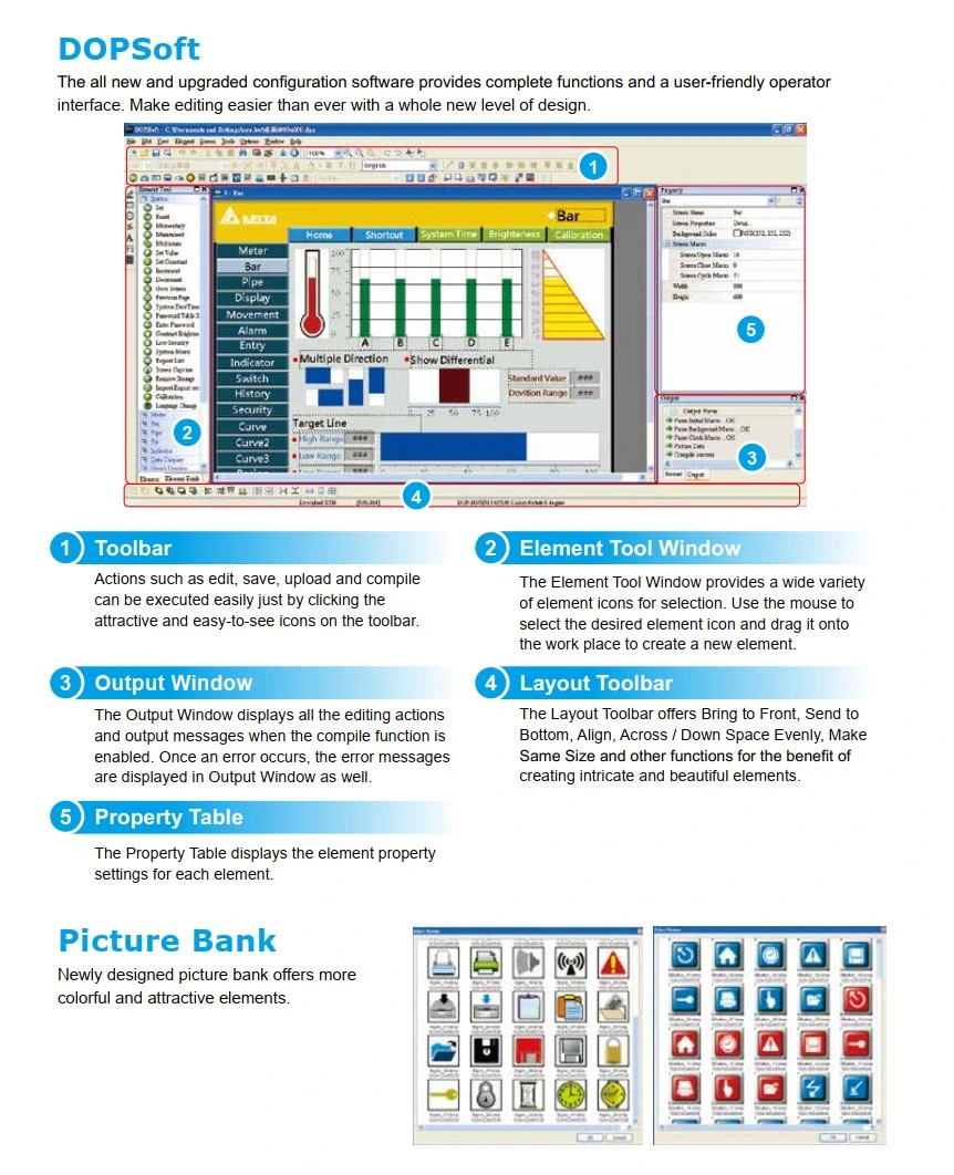 Delta HMI DOP Series DOP-100/DOP-W/DOP-H/Tp Touch Panel HMI - Human Machine Interfaces