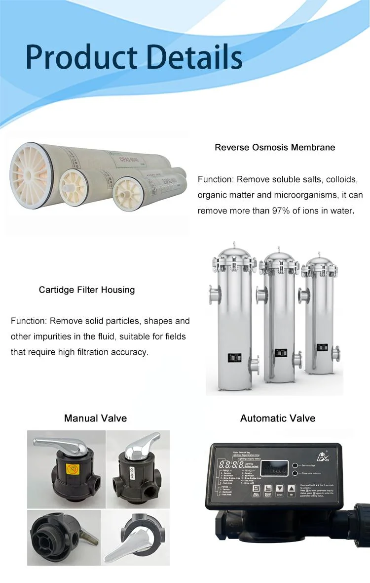 500lph PLC Water Purification Plant Water Treatment Reverse Osmosis System