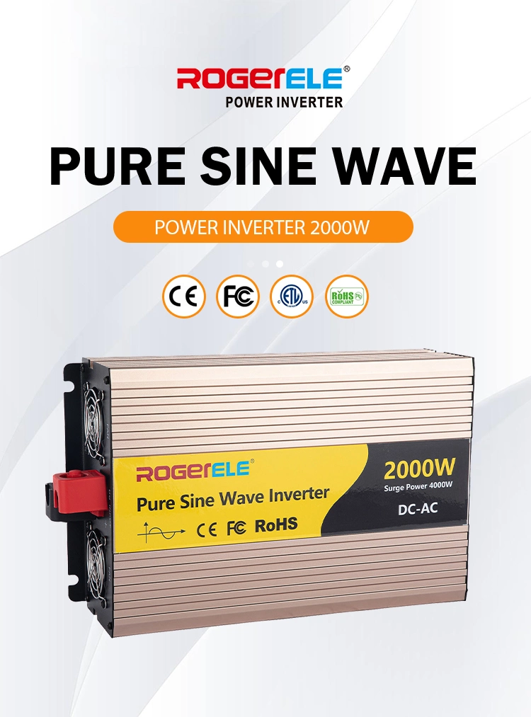 2000W 2000 Watt Power Inverter, Home Use Pure Sine Wave Inverter, Car Power Inverter