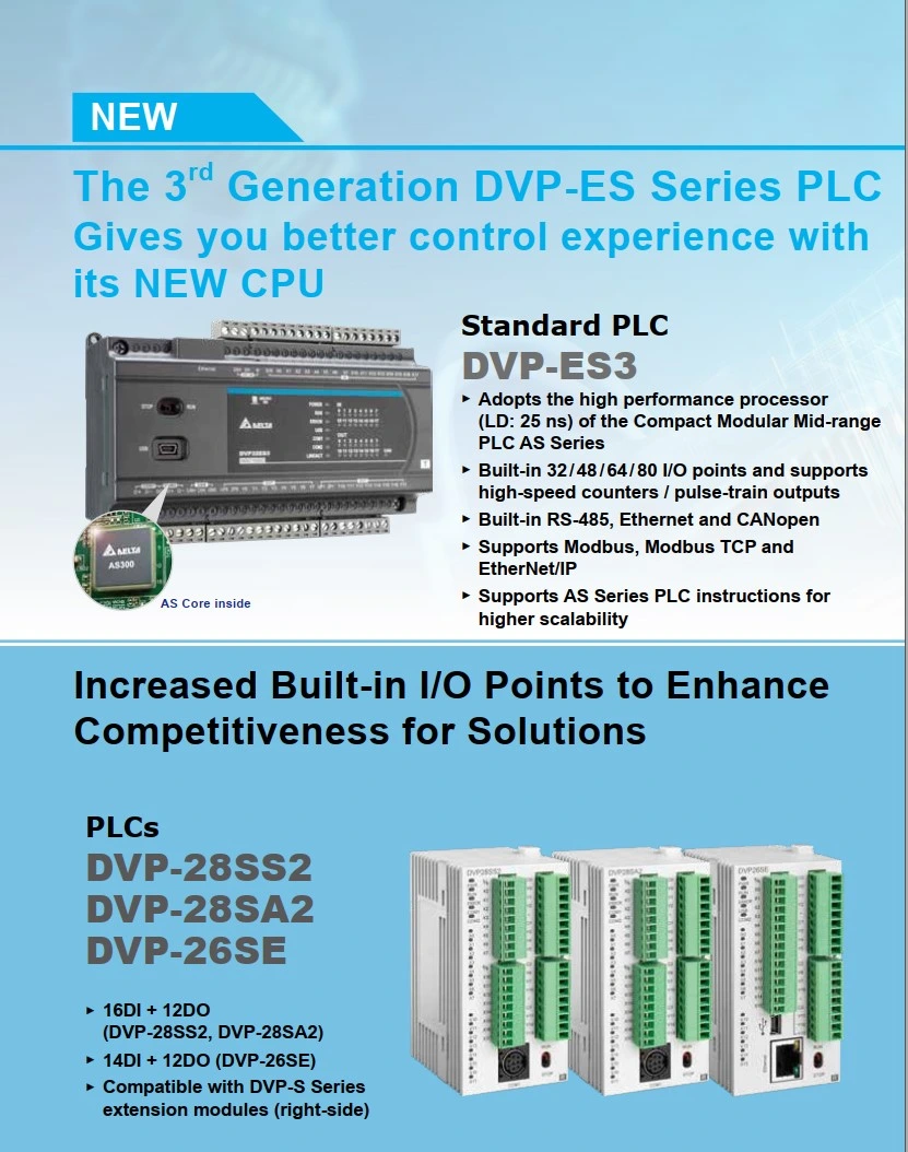 Delta Programmable Logic Controller Dvp Series Standard PLC