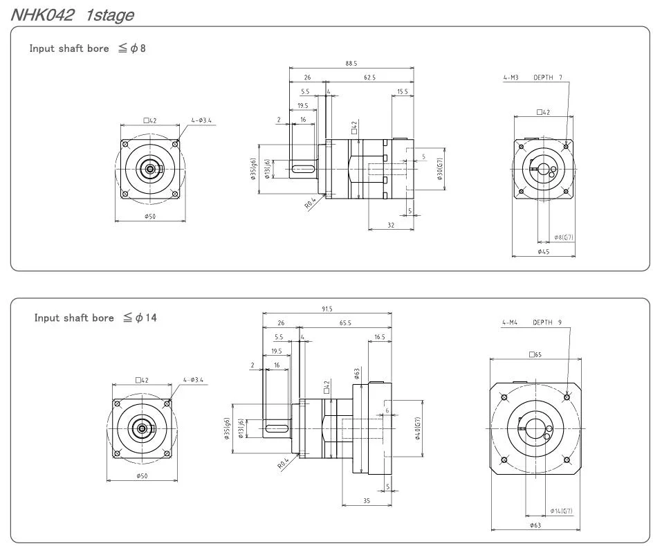 Nhk Economic Series 42mm Flange High Precision Low Noise Planetary Gearbox Used in Delta Robots