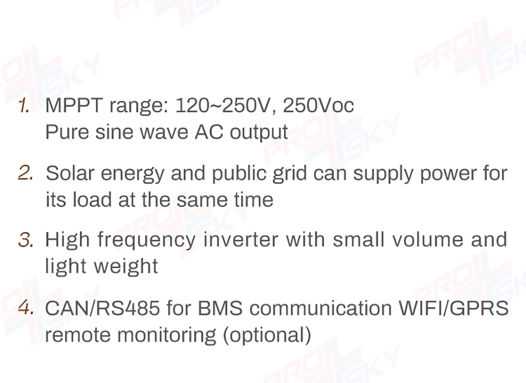 Growatt MPPT Hybrid Inverter Photovoltaic SPF3500 Es SPF5000 Es 3kw 5kw 10kw 3 Phase Solar Power Inverter Integrated Machine on off Grid Energy Storage Inverter