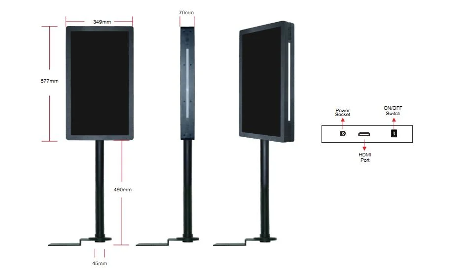 27 Inch Double Sided LCD Horizontal Digital Display for Casino