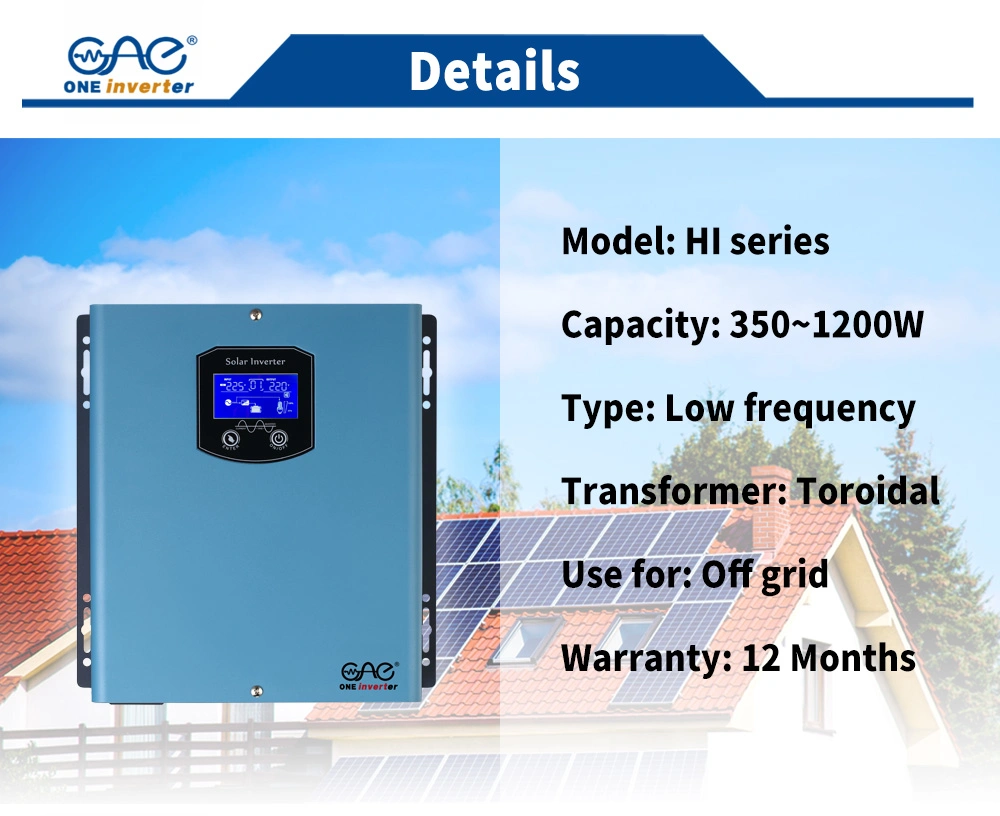 Industry Low Frequency 12VDC 700W Pure Sine Wave DC to AC Inverter with Charger