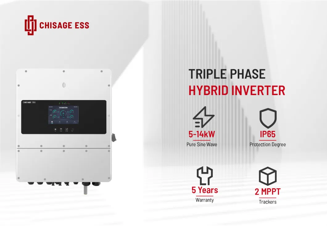 5kw 6kw 8kw 10kw 12kw PV System DC AC Solar Power Triple Phase Inverter Pure Sine Wave Hybrid Inverter