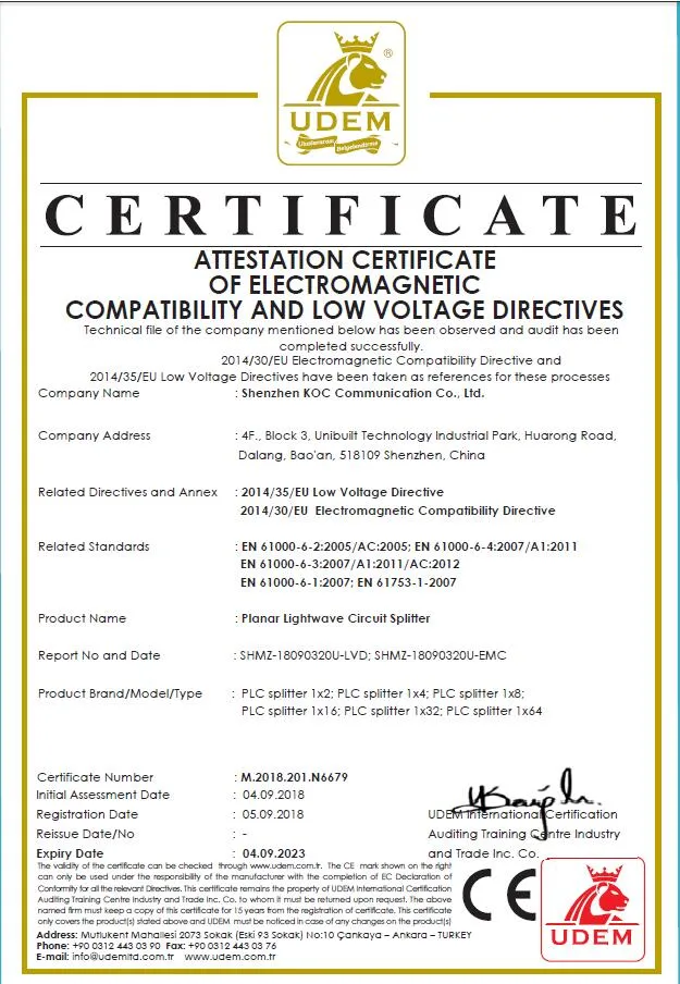 China FTTH 1*2/4/8/16/32/64/128 Singlemode Multimode Fiber Optic Coupler PLC