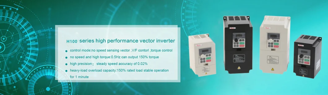 VFD 4kw/5.5kw/7.5kw Inverter H100 Frequency Converter Single-Phase Input and 3-Phase 220V Output Motor Speed Controller