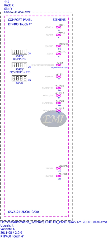 Ktp400 Key or Touch Operation 4 Inches Widescreen TFT Display Comfort Panel 6AV2124-2DC01-0ax0