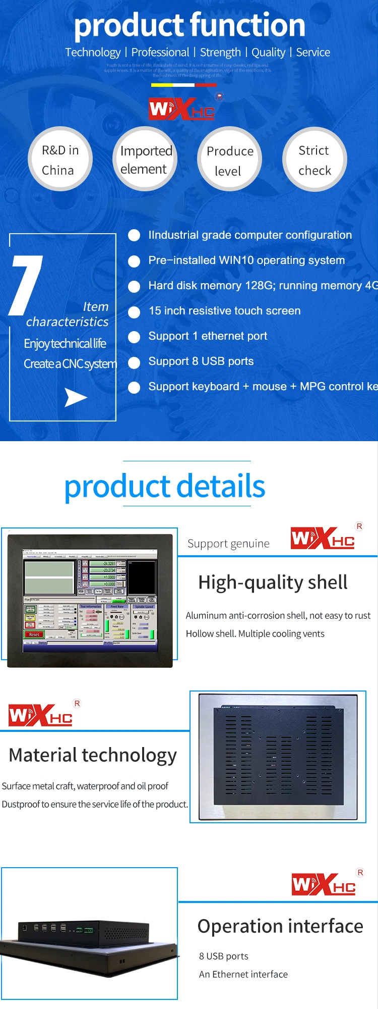 Industrial panel with Mach3 Control