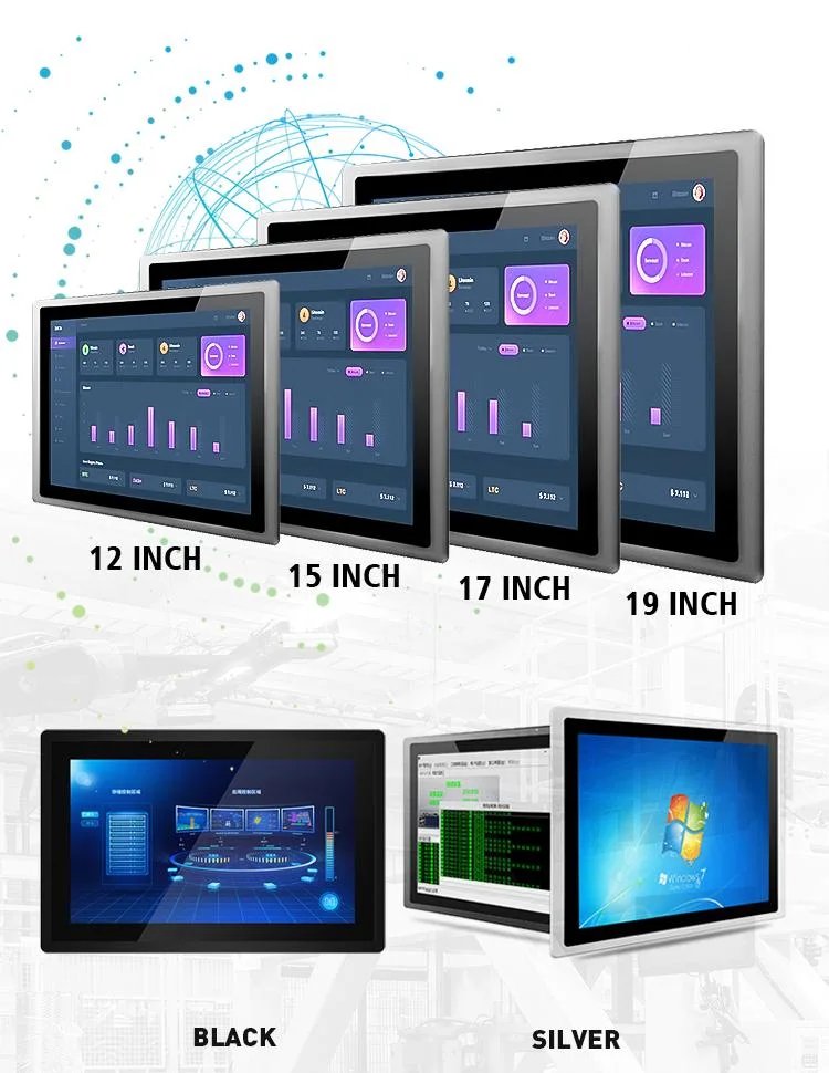 10.1 10.4 12.1 15 17 19 21.5 Inch Panel PC IP65 Waterproof 10 Points Capacitive Touch Screen Monitors for Industrial
