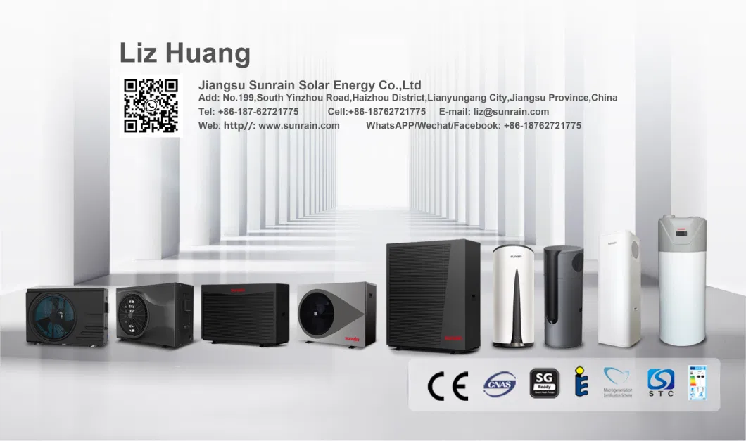 Sunrain CE a+++ Germany Solar Warmepumpe R32 Refrigerant Air to Water Monoblock Full DC Inverter Heat Pump 6kw 10kw 14kw 18kw