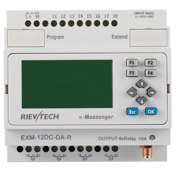 Factory Price Programmable Logic Controller GSM/SMS/GPRS PLC (Programmable Relay for Intelligent Control EXM-12DC-DA-R-HMI)