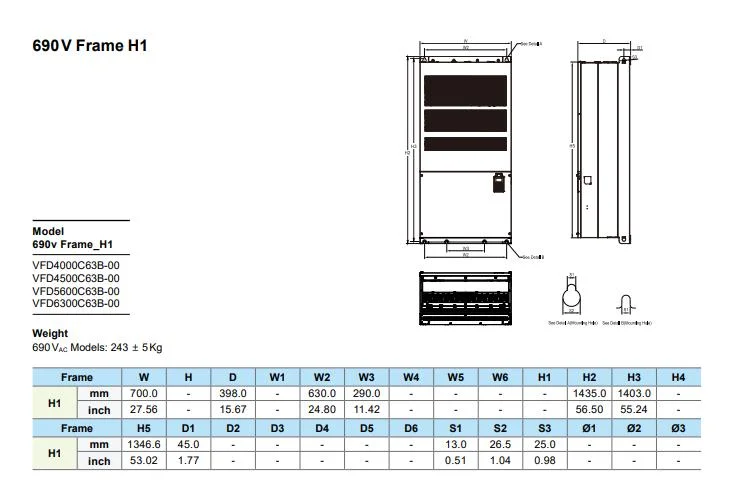 Original New Delta VFD2500cp43A-00 Frequency Inverter with High Quality