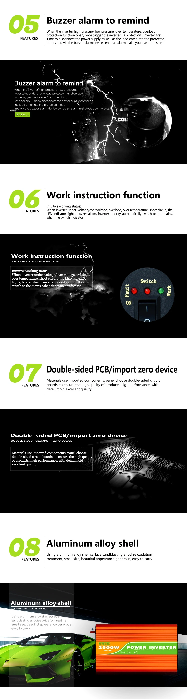 Cost Effetive 2500W Solar Hybrid Inverter Converter For Lithium Battery (48VDC to 120VAC Pure Sine Wave)