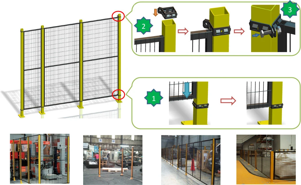 Powder Coated Steel Mesh Safety Machine Guarding Panels.