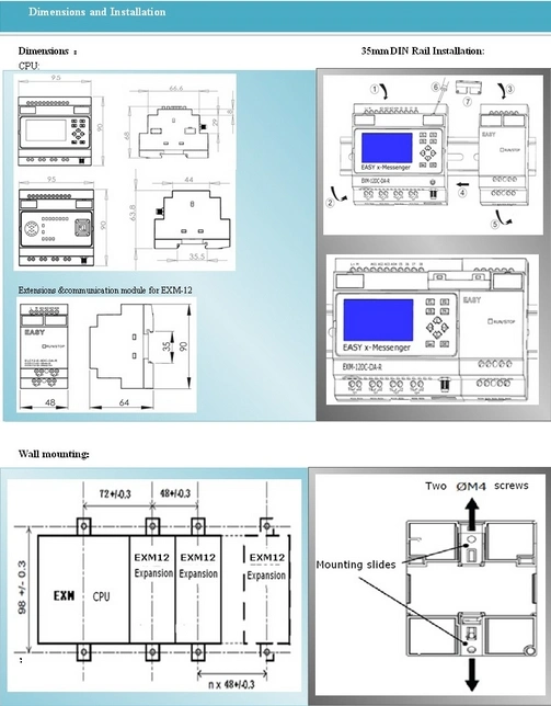 Factory Price Programmable Logic Controller GSM/SMS/GPRS PLC (Programmable Relay for Intelligent Control EXM-12DC-DA-R-HMI)